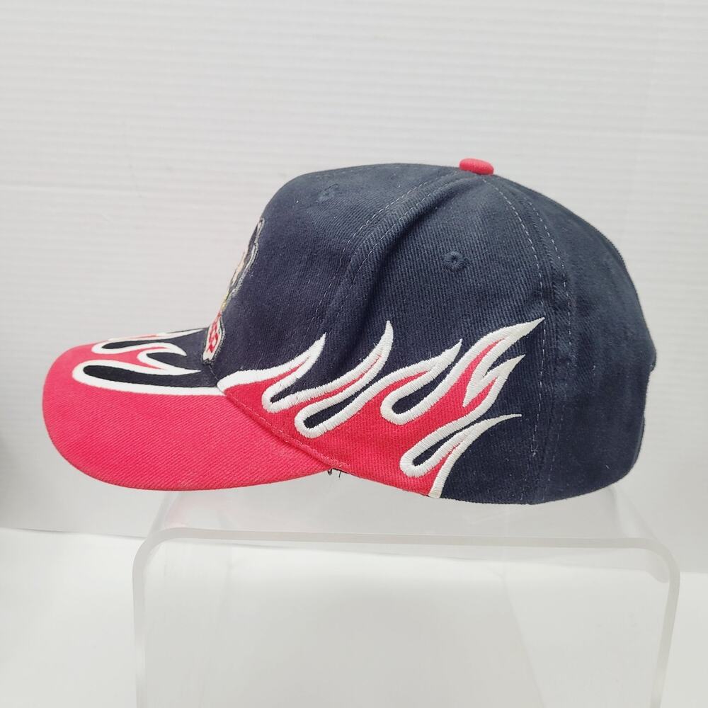 Vintage BETTY BOOP Hat Nissin Blockhead Flames Snapback Hat Black Red White - Picture 4 of 7